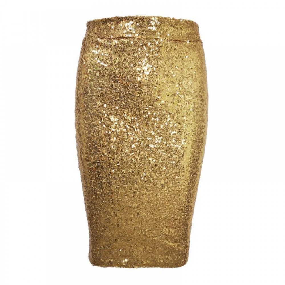 gold sequin skirt